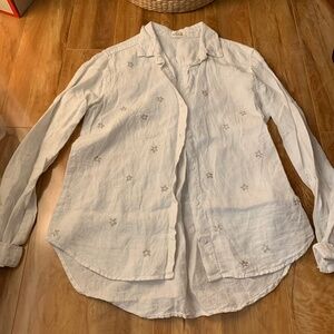 Linen floral button down